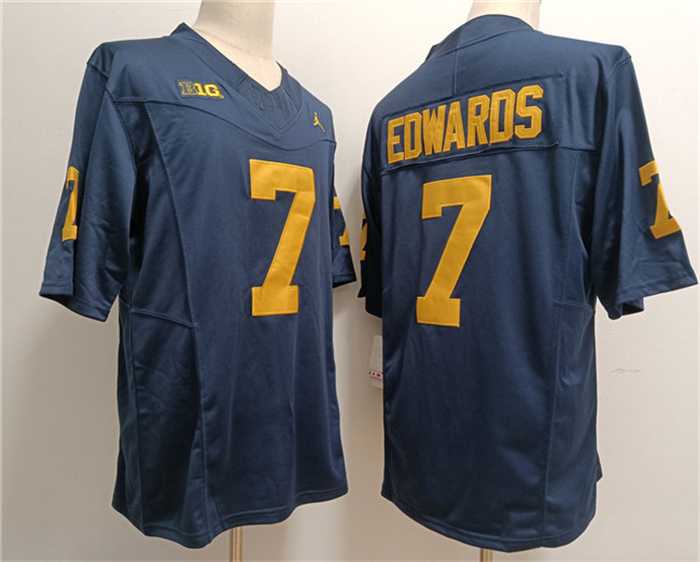Men%27s Michigan Wolverines #7 Donovan Edwards 2023 F.U.S.E.Navy Stitched Jersey